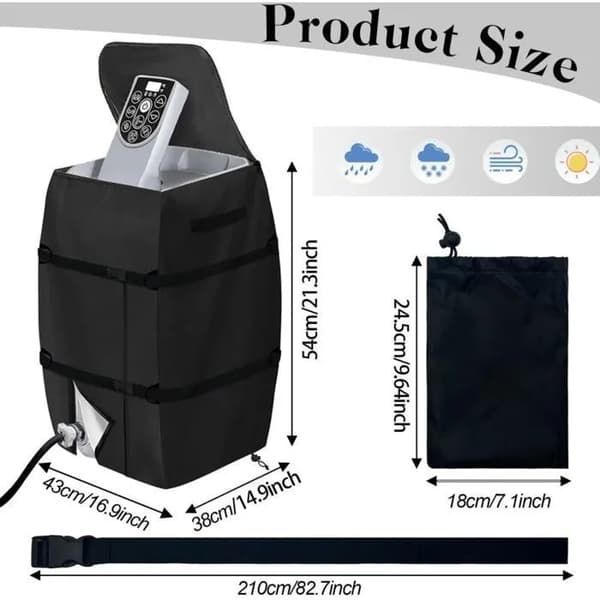 Spavarmepumpeovertræk – Vandtæt – 43x38x54 cm – Varmesystem – Justerbart og foldbart