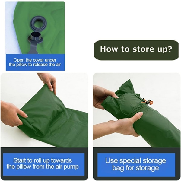 Liggunterlag, Ultralätt Uppblåsbar Liggunterlag för Camping, Inbyggd Pump, Ultimata för Camping, Vandring Army green