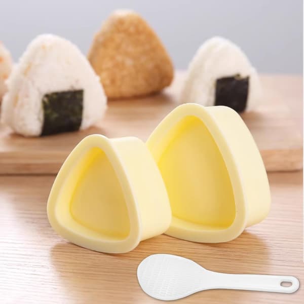 Risbollsformar, 2-delars risbollsformsset, triangulär sushitillverkare (stor och liten), non-stick sushiris-tillverkningskit