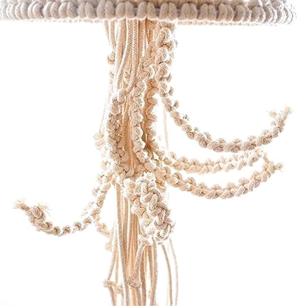 Macrame väggdekoration, manetdrömfångare med stjärnljus, väggkonstdekor vackert hem
