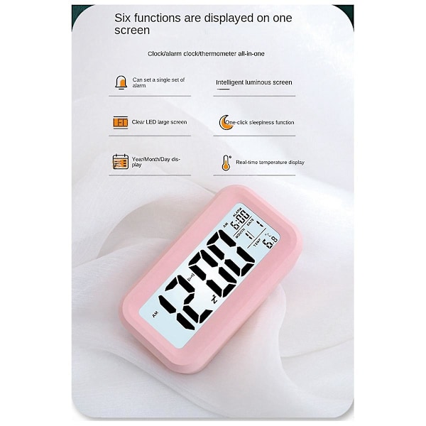 Led Digital Väckarklocka Snooze Elektronisk Väckarklocka Temperatur Fuktighet Display Skrivbordsklockor H