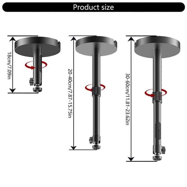 Projektor Støttestativ Loftmontering med Udtrækkelig Længde/Fast Længde for Sikker Projektion Sort Length 18cm