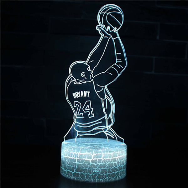 LED Basketspelare Nattlampa 3D Illusion Lamp Basketspelare Presentlampor med Fjärrkontroll 16 Färger --- Cyberpunk