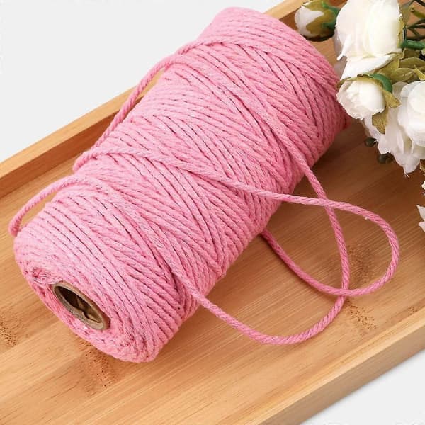 100 m Bomullstråd 3 mm Rosa