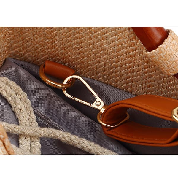 Beige shopper, flaskeholder for kvinner, sølvfarget vridd ramme