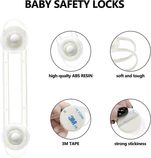 Babysäkerhetsspärrar, 8-pack Acsergery Present Transparent Barnsäkerhetsskåpsdörr