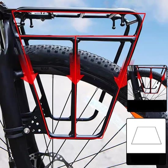 Front Cykelholder - Stål Bagagebærer - Touring - Justerbar Gaffelklemme - 25 kg Bæreevne - Sort