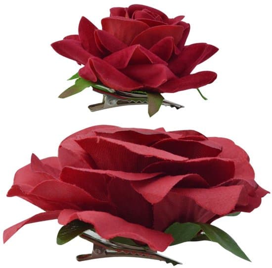 4-delt rosenhårstilbehørssæt – Blomsterhårklemme og broche – Til bryllup og fest