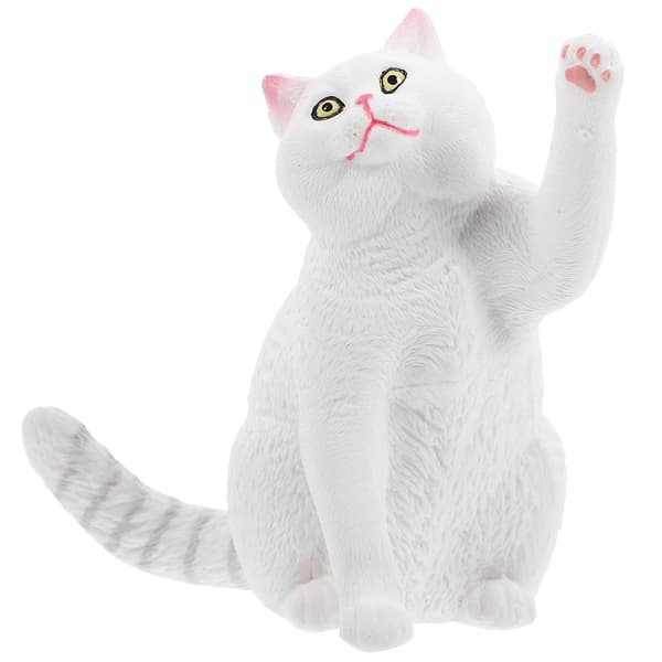 Simulerad brittisk korthår modell söt realistisk kattmodell korthårig figurin White