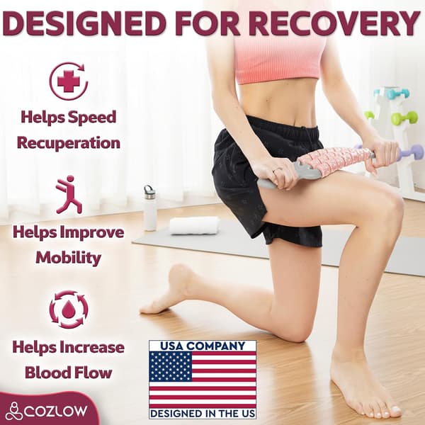 Triple Roller Massage Stick - Kropsmassager til muskler - Fascia Rolling Tool - Dybdevævsterapi - Håndholdt Anti Cellulite Enhed