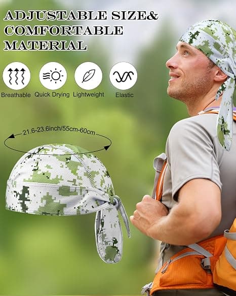 8-pack Do Rag Skull Caps för män Svettavledande Doo Rags Kylande Hjälmfoder Cykel Motorcykel Bandana