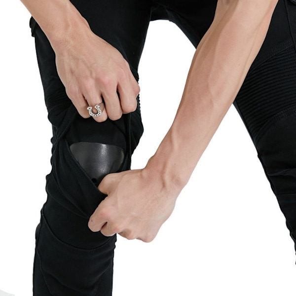Motorcykelbyxor, Moto Jeans för män, skyddsutrustning för körning Black 4XL