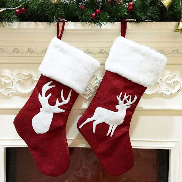 Julstrumpor 2-pack Julstövlar väskor, cr