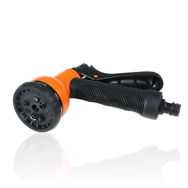 Orange allmän trädgårdsdusch, 8 vattenspraymönster, trädgårdshanddusch