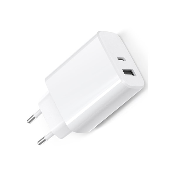 2-pack snabbladdningsadapter, 20 W dubbelport USB-C snabbladdare PD 3.0 kontaktadapter kompatibel med iPhone 15 14 13 12 11 X Pro Max
