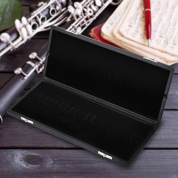 Trä PU läderfodral Reed Case Holder Förvaringslåda för 20 st Oboe Reeds #3