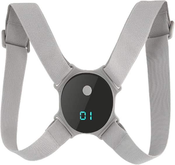 Smart kropsholdningskorrigerer justerbar med sensor og vibrationsfunktion blød rygstøtte til børn og voksne