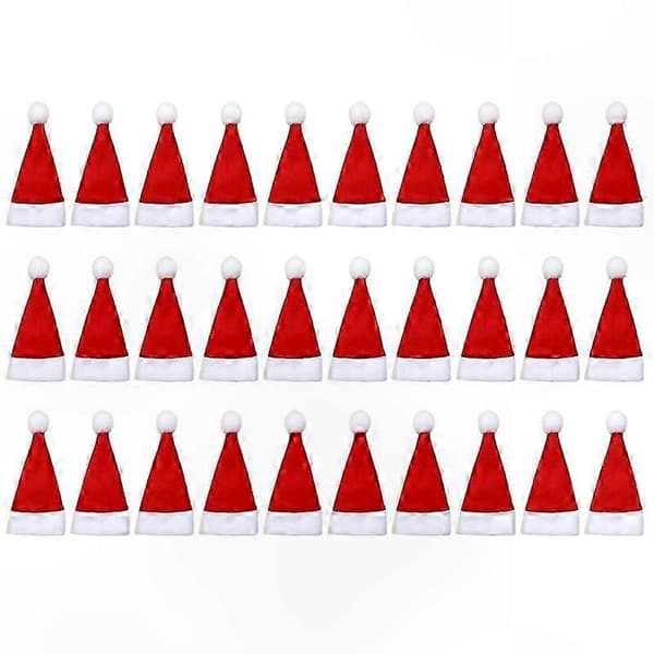 30-pack Mini Tomteluva Omslag för Koppar, Flaskor och Bestickhållare Jul Dekorativa Tillbehör[D]
