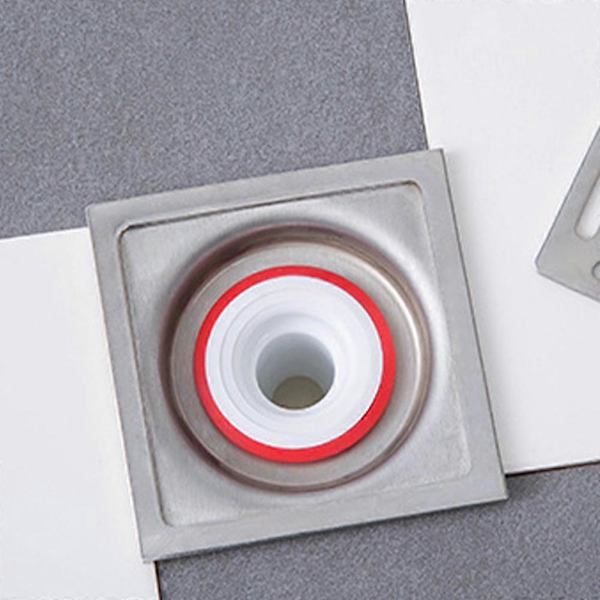 4 stk. Anti-lukt Gummi Gulvsluk Dusjsluk Baderom Uten Filter White