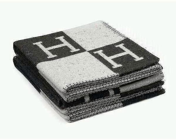 Uld Cashmere Sofa Plaid Black white