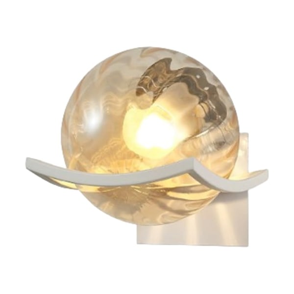 Dekorativ modern vägglampa från mitten av århundradet Hammarglas Amber Globe Lampa inomhus vit vägglampa 12W tri-colour light 5017B White - Striped Amber