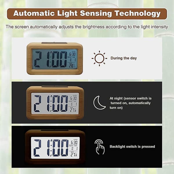 Trädigital väckarklocka, acsergery stor LED-display, acsergery 12/24 timmar