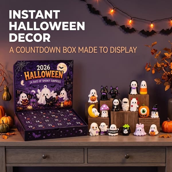2026 Halloween 24 dagar Spooky Countdown Blind Box, 24 nätter av skräck Mini samlarfigurer, Halloween skrivbordsdekoration prydnad presentförpackning