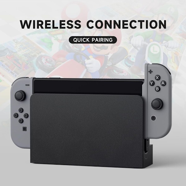 Trådlös handkontroll för Switch, Ersättnings trådlösa L/R-handkontroller med stöd för dubbel vibration/väckning charcoal grey
