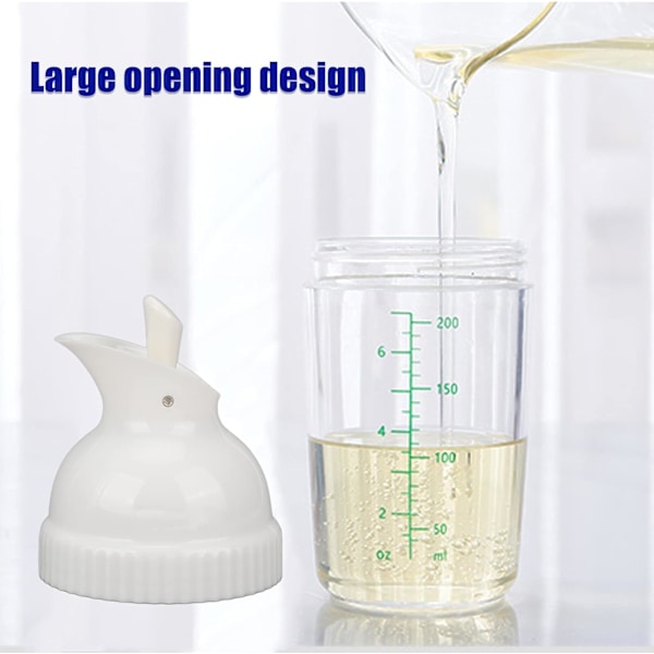 Salladsdressingflaska, 200 ml/7,03 oz Salladsdressingflaska Såsflaska Kryddmixer Kryddflaska med hällpip White