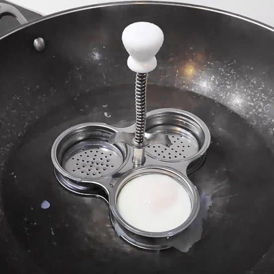 Æggekoger og pocherer i rustfrit stål – Nem at bruge til pocherede æg – Køkkengadget til brunch og morgenmad