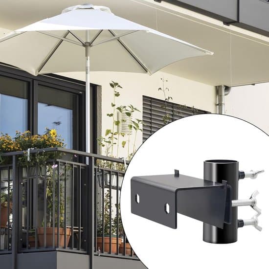 Universal parasolholder til altanrækværk – Fleksibel montering til have, terrasse og altan