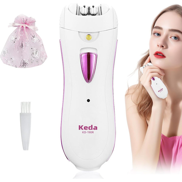 Epilator, Smooth Glide Epilator för kvinnor ansikte, Uppladdningsbar Epilator Smooth Face Trimmer Enhet med LED-ljus