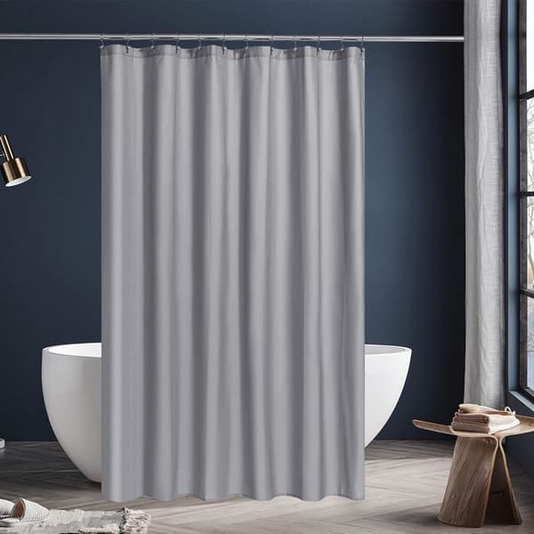 Vattentätt Duschdraperifoder i Tyg, Tvättbart, Lättviktigt Duschdraperifoder, 200x180cm 2st silver gray