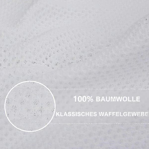 6-pack 100% bomulls frotté kökshanddukar med hängögla för diskrengöring White 34*73cm
