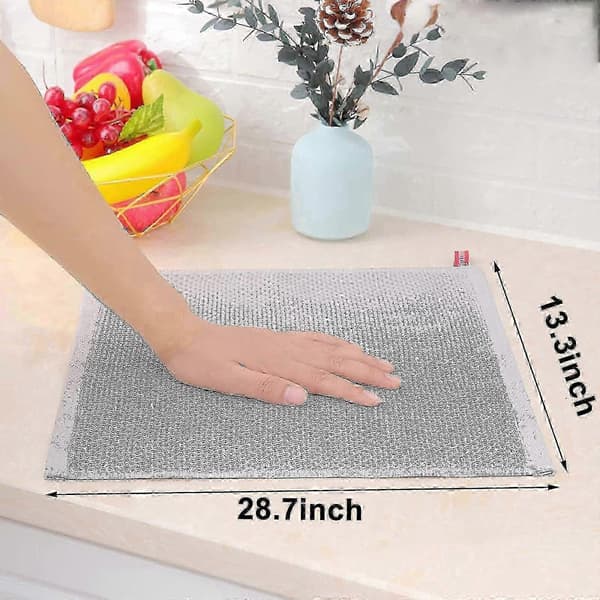 6-pack 100% bomulls frotté kökshanddukar med hängögla för diskrengöring Light gray 34*73cm