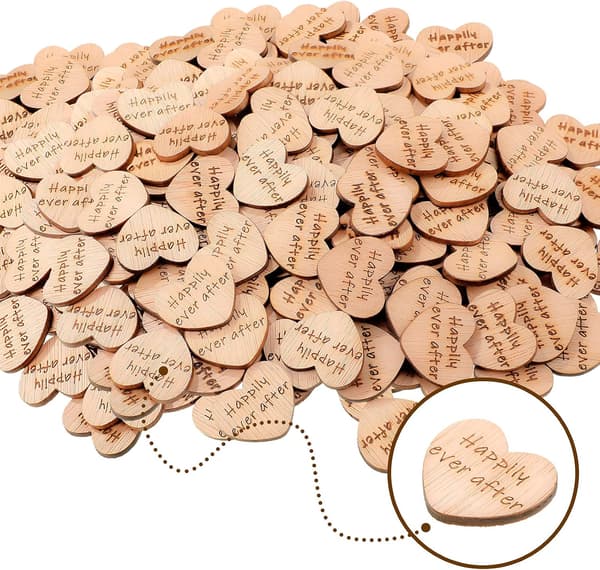 150 st Mini Rustik Trä Hjärta Dekoration DIY Hantverk Bröllopsdekor