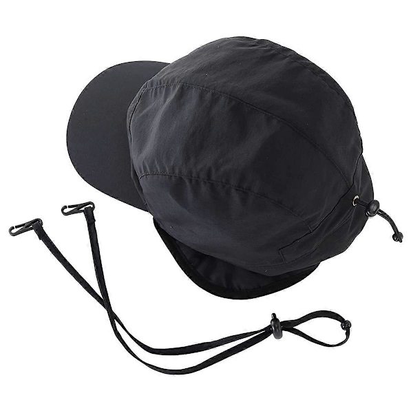 Vanntett vinterlue med varme polyesterforede øreklaffer, baseballcaps, svart