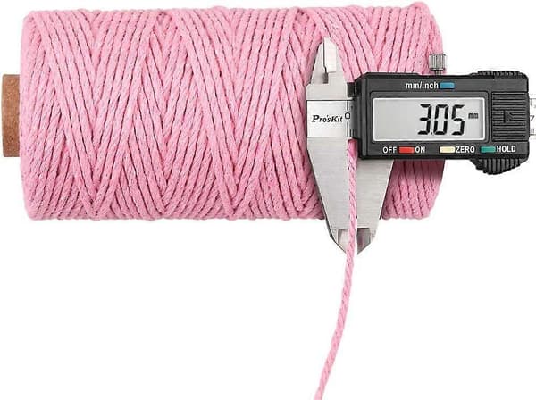 100 m Bomuldssnor 3 mm Pink