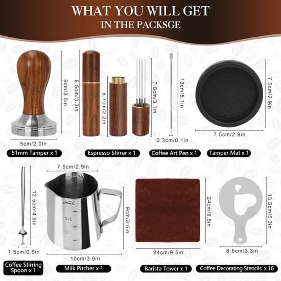 Kaffetamper-sett - Barista-tilbehør - 23 deler