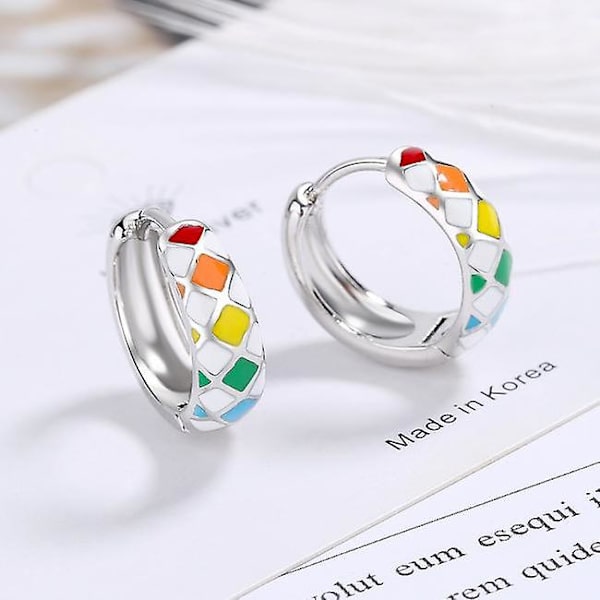 925 Sterling Silver Barnörhängen För Flickor Små Örhängen Små Flickor Mode Hypoallergena - Perfekt d geometri