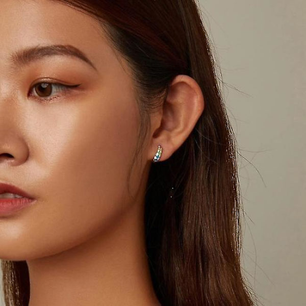925 Sterling Silver Barnörhängen För Flickor Små Örhängen Små Flickor Mode Hypoallergena - Perfekt d geometri