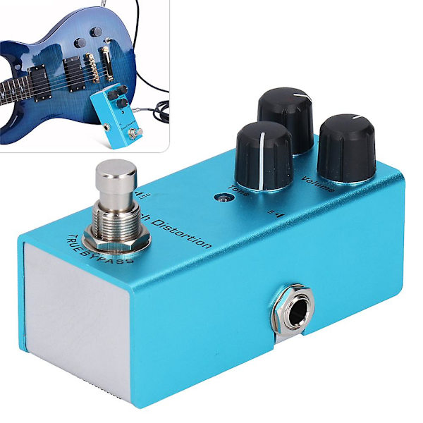 Elektrisk gitarr effektpedal Crunch Distortion Mini True Bypass Aluminiumlegering DC 9V JDF?3