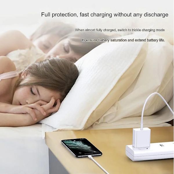 3-pack - Laddare för iPhone Adapter+Kabel 20W USB-C Snabbladdare Vit one size