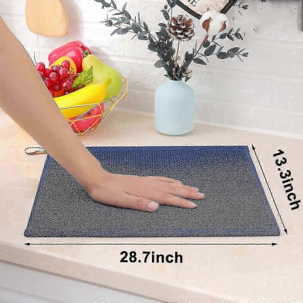 6-pack 100% bomulls frotté kökshanddukar med hängögla för diskrengöring Dark blue 34*73cm