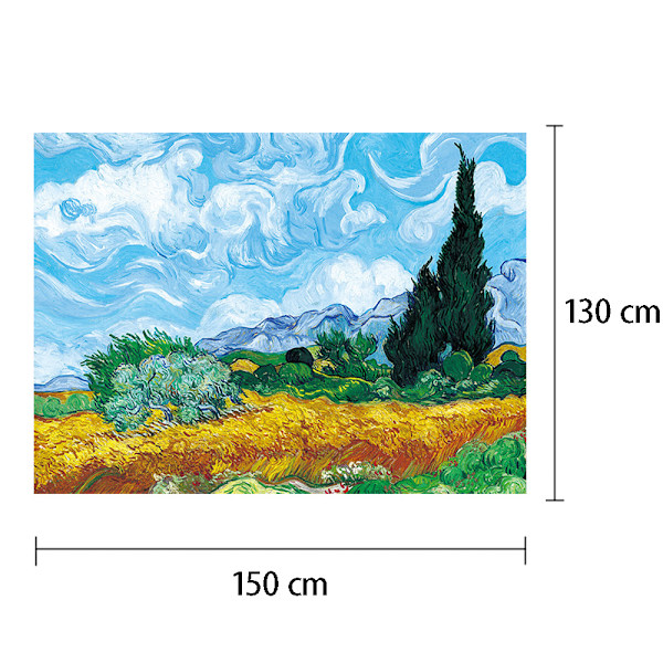 Sovrum Väggbonad, Vincent Van Gogh Abstrakt Landskap Bonad för Sovrum Estetisk Vardagsrum Heminredning 150*130 cm Wheat Field