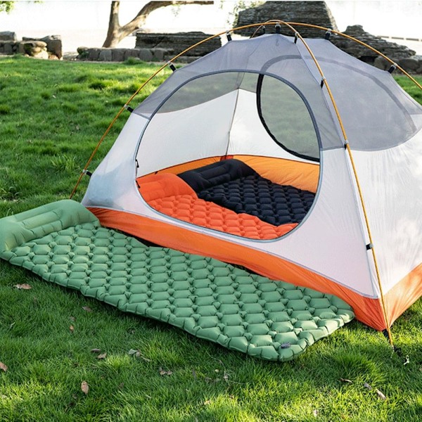 Liggunterlag, Ultralätt Uppblåsbar Liggunterlag för Camping, Inbyggd Pump, Ultimata för Camping, Vandring Army green