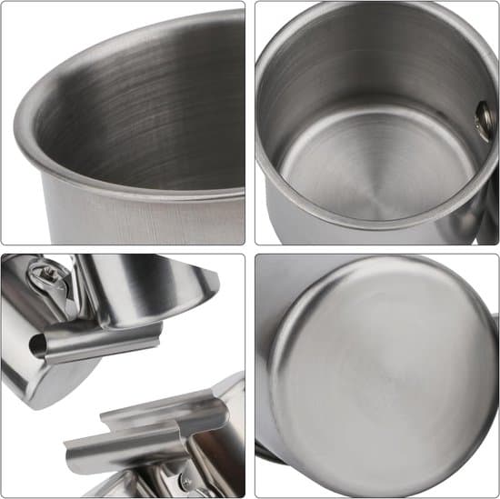 Fuglematerkopp i rustfritt stål – med klips – diameter 6,5 cm – burmater – 1 stk.