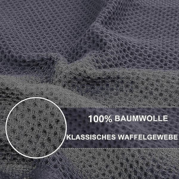 6-pack 100% bomulls frotté kökshanddukar med hängögla för diskrengöring Dark gray 34*73cm