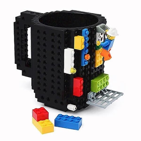 350ml Rolig Byggkloss Mugg Trendig Kaffemugg/Kopp Te Drickkopp DIY Block Pussel Mugg red