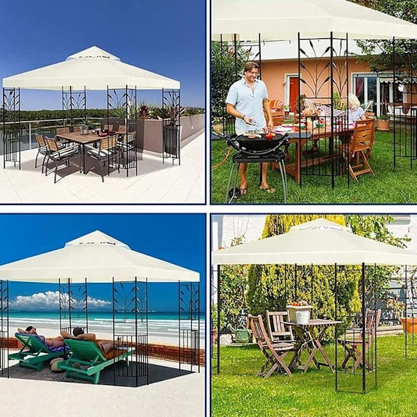 Ersättningsduk för Utepaviljong, Strandmarkis, Pergolaöverdrag för Trädgård, 3x3 m Wine red